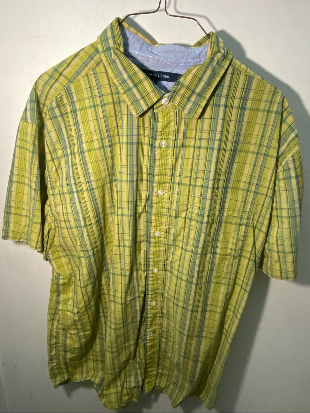 Tommy Hilfiger Men's Yellow Plaid Button-Down Shirt